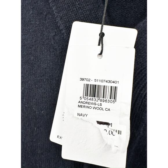 REISS Andrews Merino Wool Cardigan Navy Blue Size S NEW - Picture 5 of 6